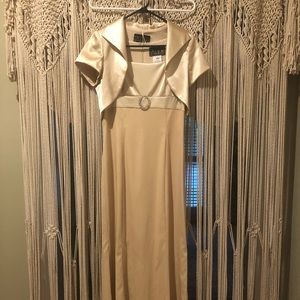 Gold/Cream Alex 2-piece Evening Gown